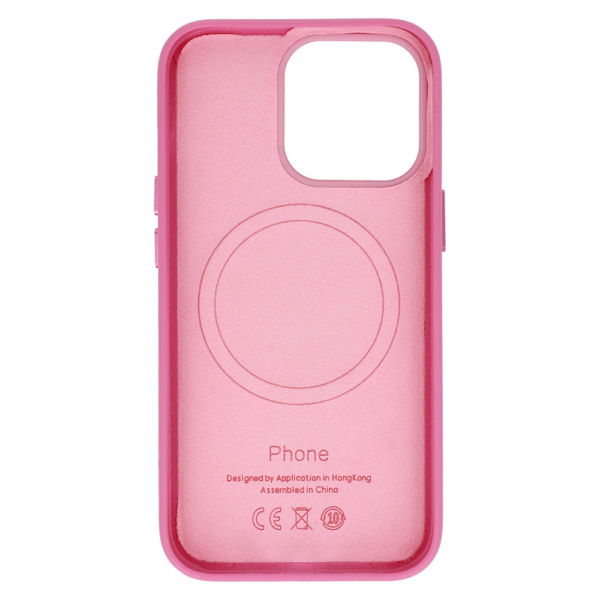 Onasi usnjen silikonski ovitek MagSafe za iPhone 14 - pink - Image 2