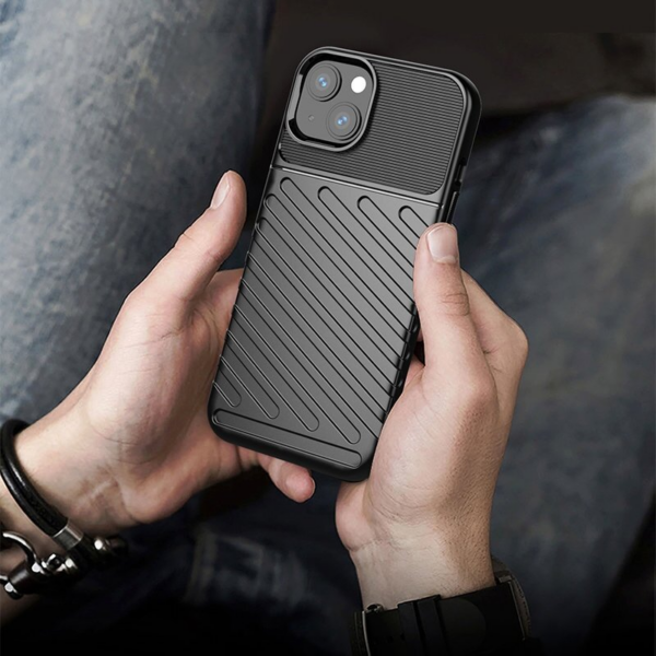 Silikonski ovitek Thunder Armor za iPhone 15 - črn - Image 6