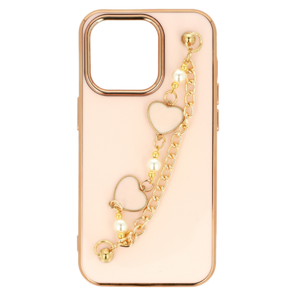 Trendy silikonski ovitek z zapestnico za Samsung Galaxy A53 - roza s srčki - Image 4