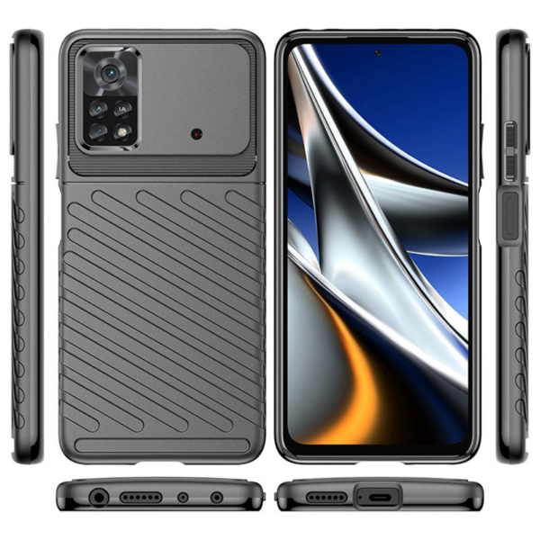Silikonski ovitek Thunder Armor za Xiaomi Poco X4 Pro - črn - Image 2